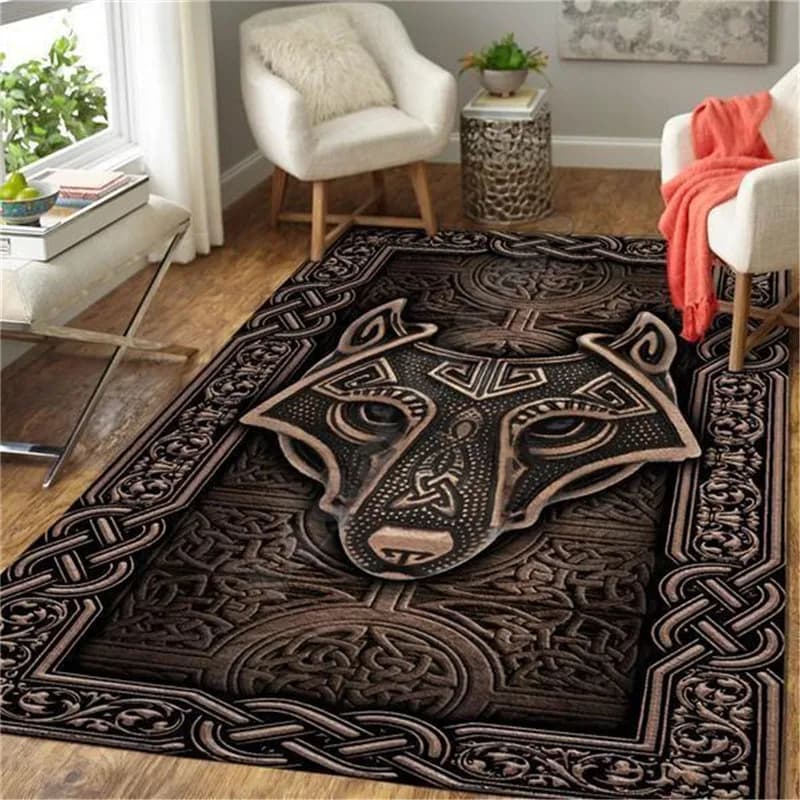 Viking Wolf 3D All Over Printed Rug Mat Rugs Anti-slip Large Rug Carpet Home Decoration 02
