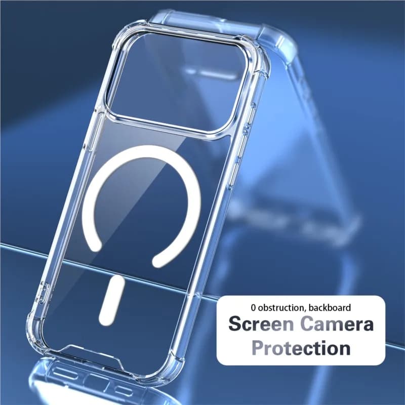 Luxury Magnetic Wireless Charge for Magsafe Case for iPhone 18 17 16 15 14 13 12 11 Pro Max Shockproof Transparent Bumper Cover