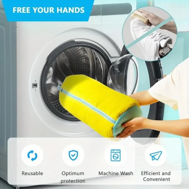 Shoe wash bag with brake hinge, for cleaning the washing machine, reusable care bag, shoe covers for sneakers, 1 piece