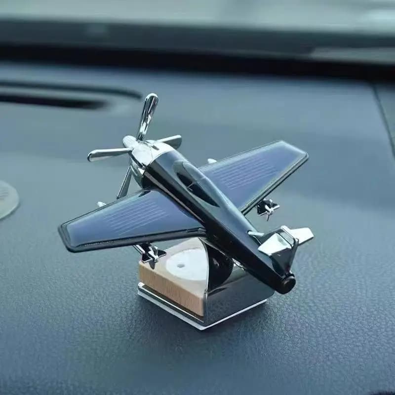 Diffusore di Aromi Solare per Auto, Base in Legno a Forma di Aeroplano, Deodorante per Auto a Lunga Durata, per Decorazione Interna