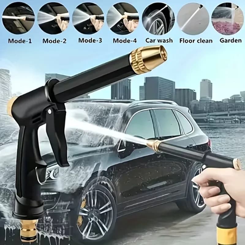 Portable Adjustable High Pressure Water Gun, Pressure Boost Hose Nozzle for Car Wash, Wall & Garden Use