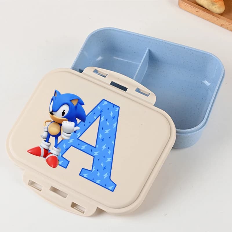 Contenitore per Pranzo Sonics Bento, Scatola Porta Pranzo Kawaii con Stampa di Lettere A-Z, Contenitori per Alimenti per Bambini, Regali di Compleanno per Ragazzi
