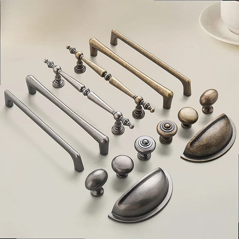 Vintage Bronze Aluminum Cabinet Drawer Pull Handle for Kitchen Wardrobe Closet