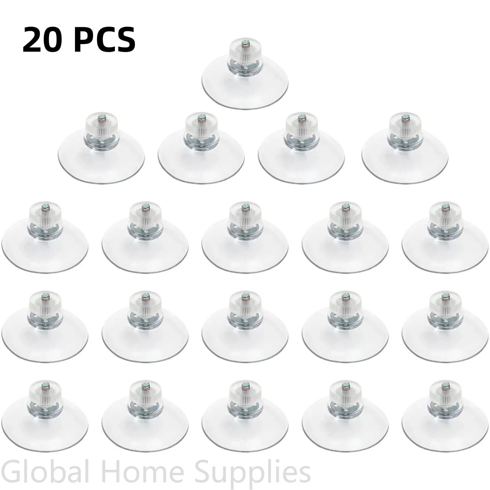 Ventose a ventosa in plastica da 20 pezzi 25/32/41/53 mm Ventose in PVC trasparente Supporto di aspirazione adesivo forte con dado a vite