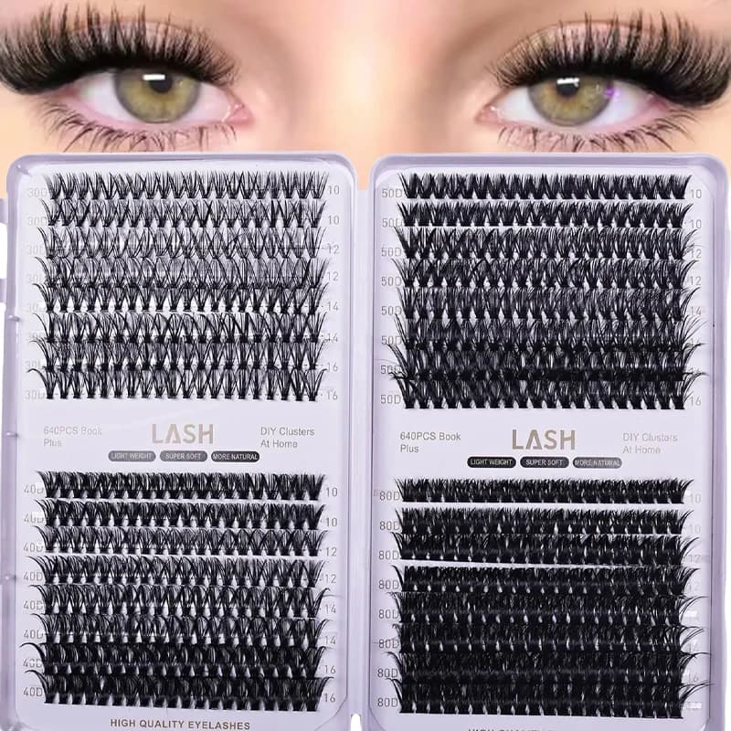 DIY False Lashes Individual Clusters D Curl Soft Reusable Eyelash Makeup Tools Home Use