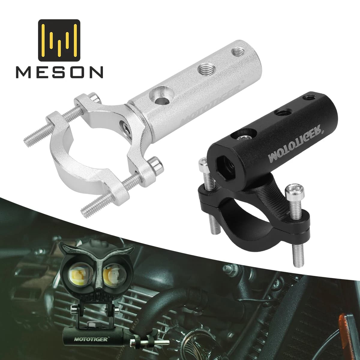 Universal Support for Motorcycle Light, Guide and Fendinebbia Lights Bracket, Chopper Front Headlight Support, Accessories