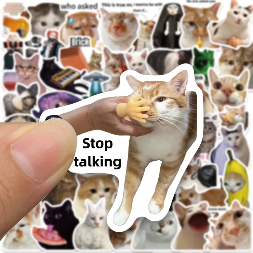 50 PZ Kawaii Gatto Meme Oiiai Adesivi Graffiti Notebook Bagagli Laptop Telefono Cancelleria Simpatico Cartone Animato Decalcomanie FAI DA TE Regalo Impermeabile