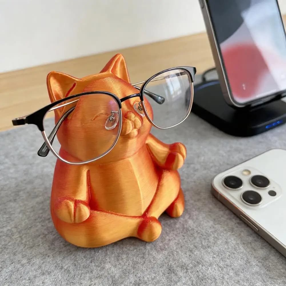 Portaocchiali da Comodino Stampato in 3D a Forma di Gatto Carino, Espositore per Occhiali, Organizzatore da Scrivania per Casa
