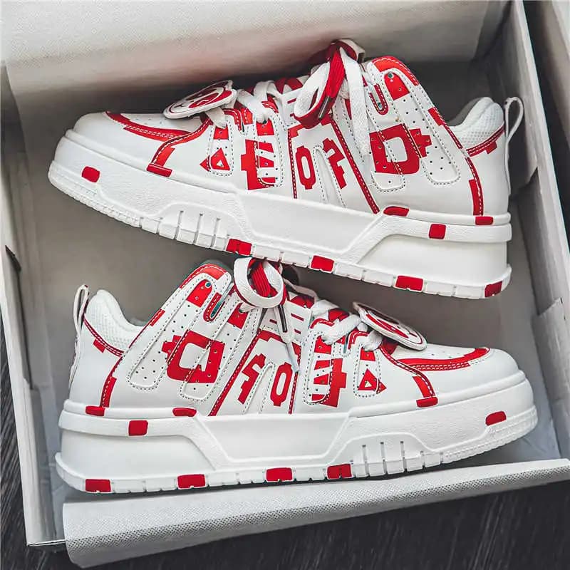 Stivali da Uomo con Suola Piatta e Lacci, Taglie Grandi, Stivali Alti Bianchi, Scarpe Sneakers Sportive, Offerta Speciale Calzature