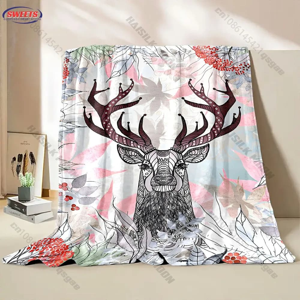 Coperta decorativa con cervi per momenti accoglienti, decorazione per divano, soggiorno, camera da letto, per bambini e adulti, regalo squisito