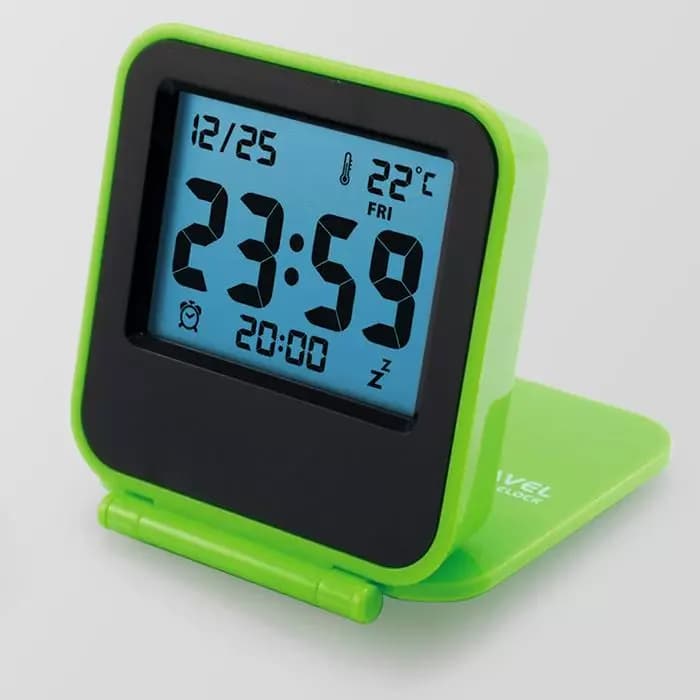 Mini Flip Travel Orologio elettronico Termometro Orologio LED Pieghevole Silenzioso Moda Portatile Senza batteria