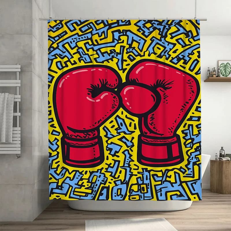 Bold Boxer Guanti Tenda da doccia Stampata in 3D Decorazioni per la casa per bagno Supermercato Prezzo di vendita $ 150