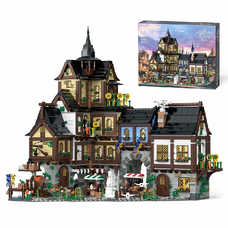 Set di Costruzioni Medievali Europee da 3867 Pezzi, Modello Architettonico Modulare Fai-da-Te, Giocattoli da Collezione per Adulti