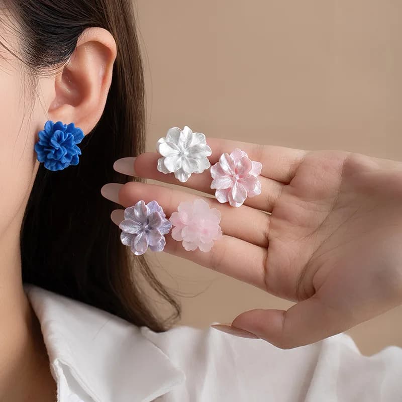 1 pezzo di orecchini di fiori a cinque petali orecchini di fascia alta bellissimi orecchini