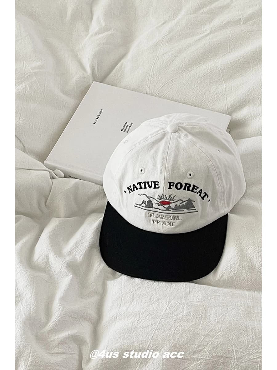 Morbido piatto sulla tesa superiore Berretto con visiera Donna Amanti dello stile coreano Berretto da baseball con lettera ricamata selvaggia Cappello da sole maschile