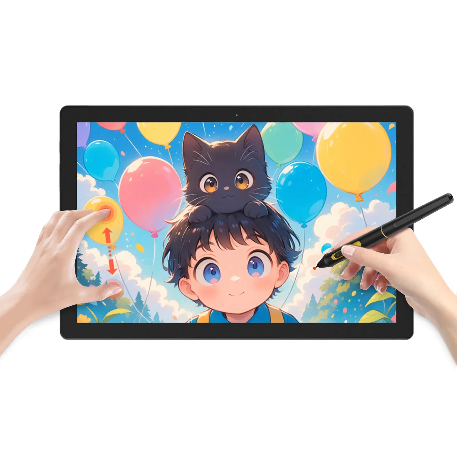 BOSTO BT-101A Tavoletta Grafica Portatile con Schermo IPS da 10.1 Pollici e Funzione Touch, Pad per Disegno Digitale