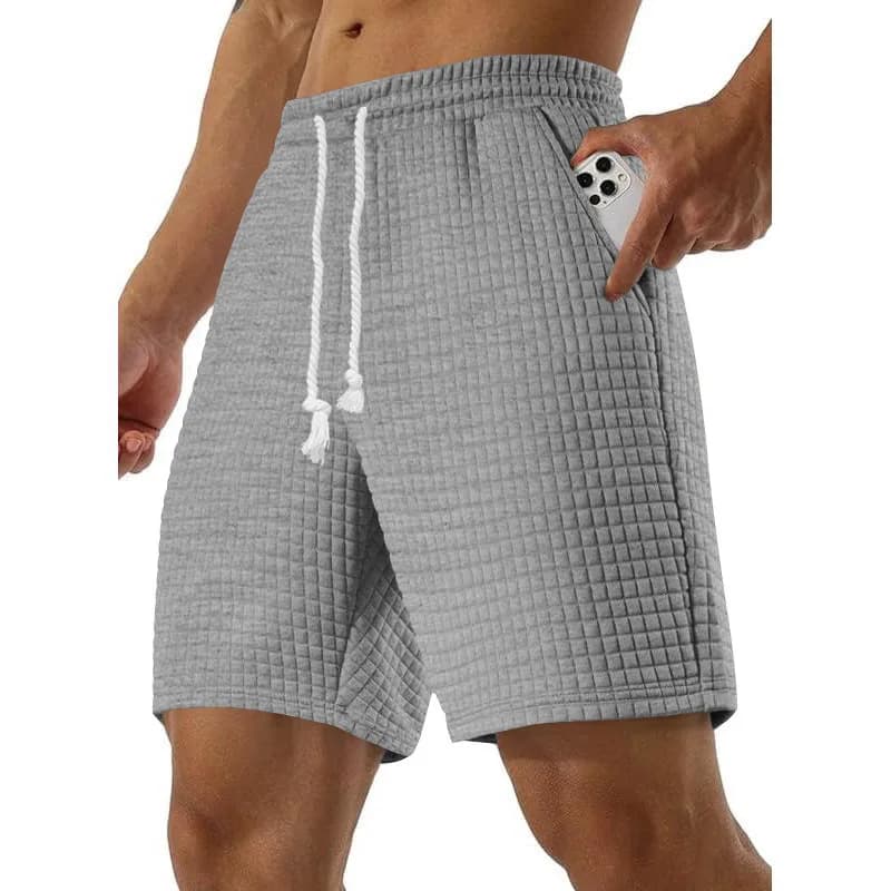 Nuovi Pantaloncini Estivi 2026 da Uomo, Tinta Unita, Design a Piccoli Quadretti, Comodi e Versatili, Traspiranti per Sport e Tempo Libero