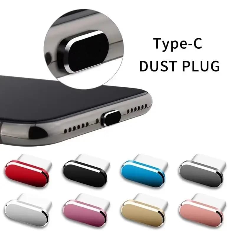 【IIOO】Metal Type C Dust Plugs Anti Lost Dustproof For Android Phones Tablets Laptops Daily Use