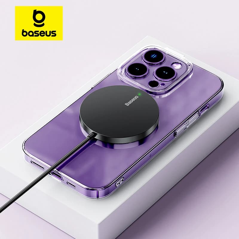 Caricabatterie Wireless magnetico Baseus 15W per iPhone Qi Pad di ricarica Wireless veloce per iPhone 16 15 14 13 caricabatterie per telefono Ultra sottile