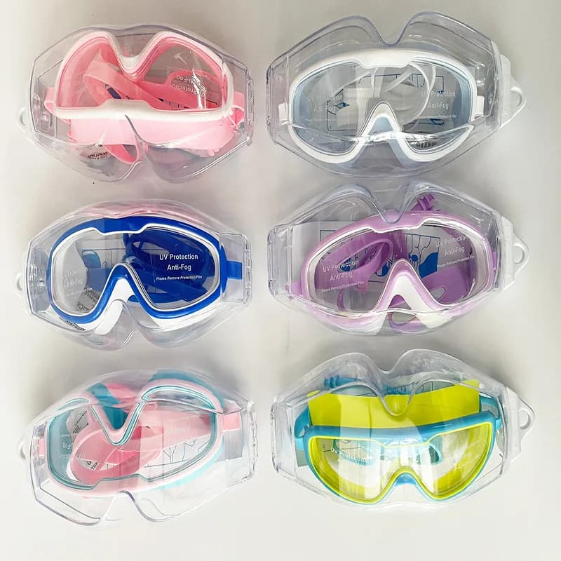 Kids swimwear, diving glasses with large frame, high-definition and waterproof padding, water park shower glasses