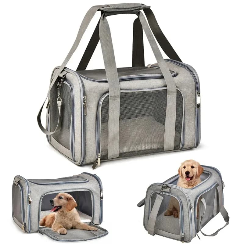 Borsa da trasporto morbida per cani e gatti, zaino per animali domestici, borsa da viaggio per cani, approvata per il trasporto aereo, per cani di piccola taglia e gatti, per uscite e viaggi.