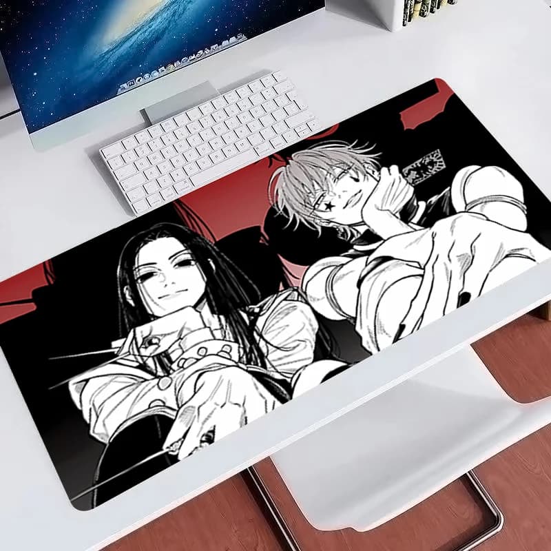 Hot Anime Mouse Pad Gamer Keyboard Mousepad Office Laptop Extended Desk Mat H-hunter x H-hunter Illumi Large Gaming Mouse Mats