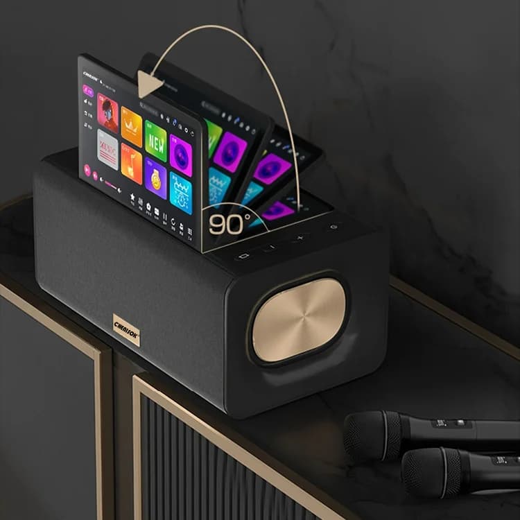 2026new All-in-one Smart Home Karaoke Machine with 2 Pcs Wireless Microphones 10.1 Inch Touch Screen Speaker for Indoor/Outdoor