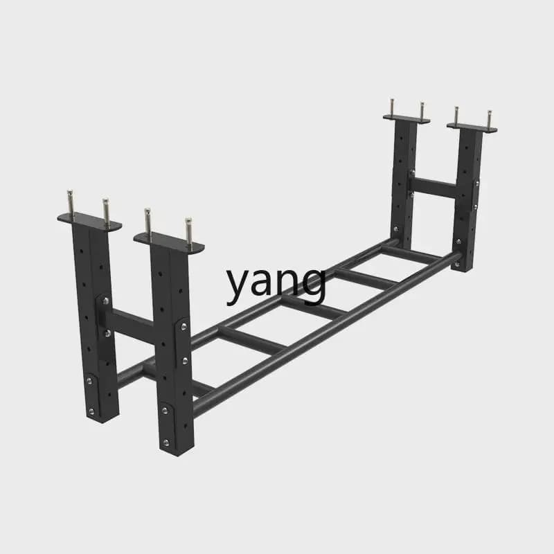 Horizontal bar tension belt suspension frame for ceiling installation with LH horizontal pull-up bar