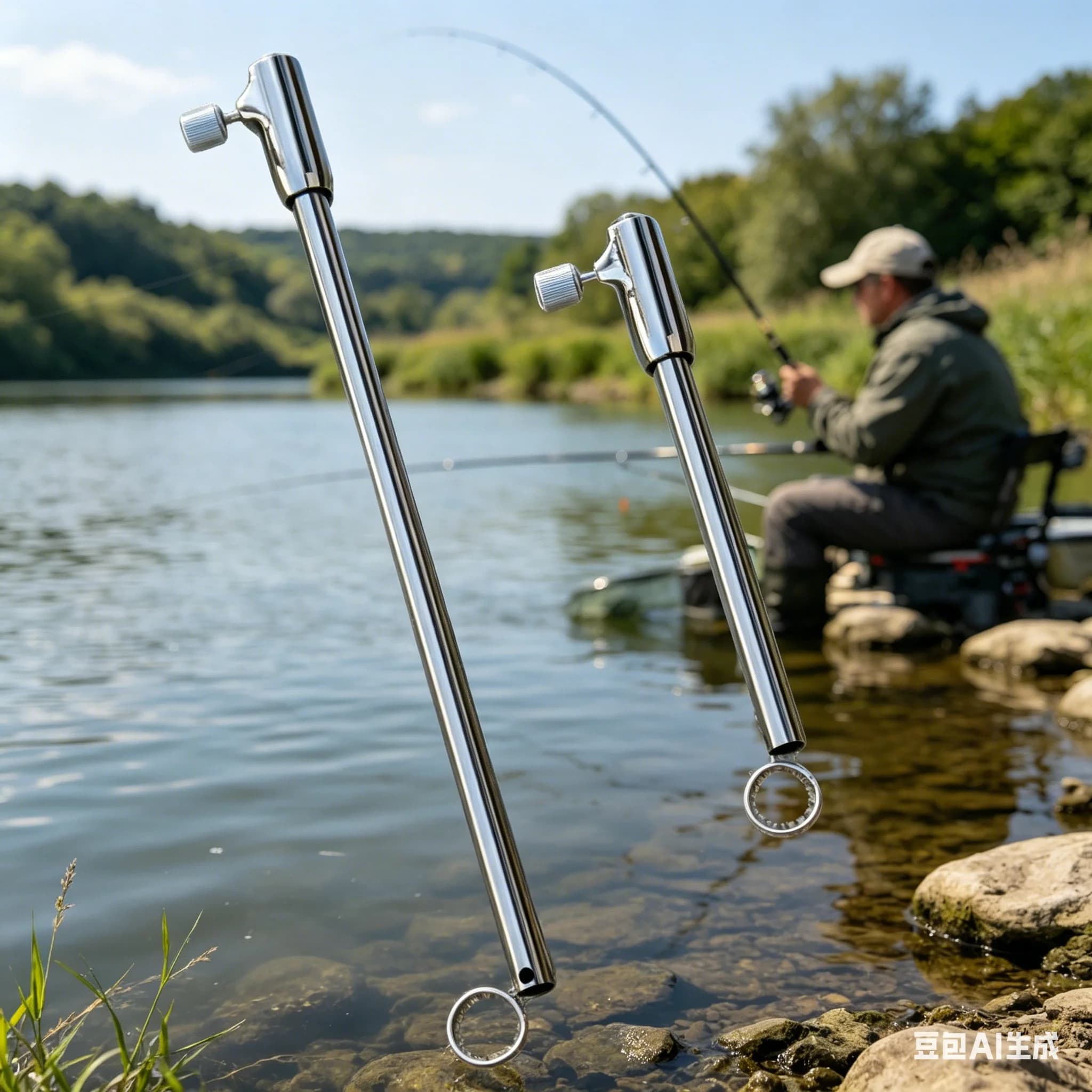 1 Pezzo Porta Esche da Pesca in Acciaio Inossidabile 19x2x19/34x2x34cm Regolare/Estensibile Compatibile con Varie Sedie/Scatole da Pesca