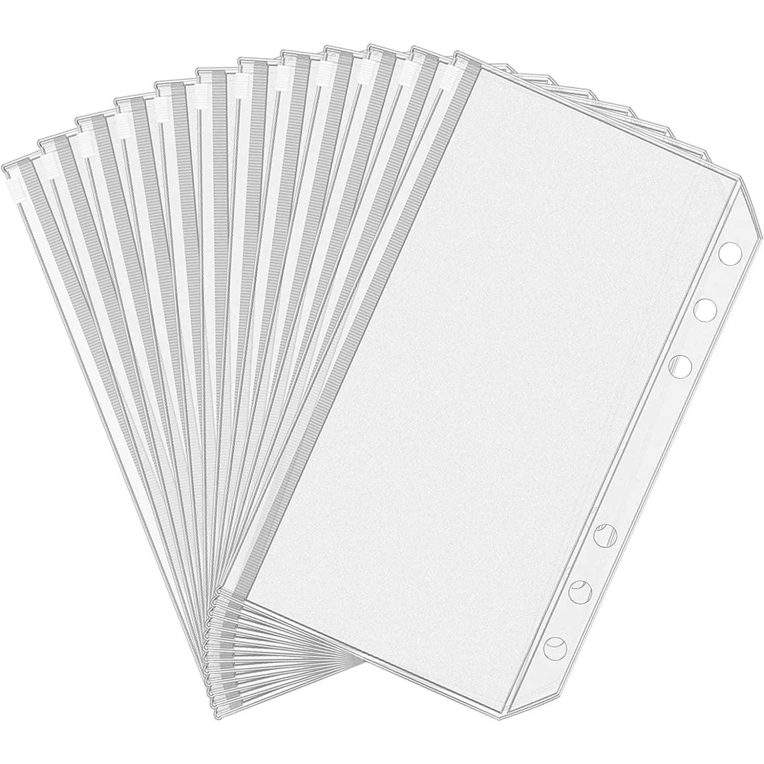 A5 A6 A7 Borse a fogli mobili con cerniera Tasche raccoglitore a 6 fori Raccoglitore in plastica Cartelle con cerniera Documenti impermeabili Notebook Carte
