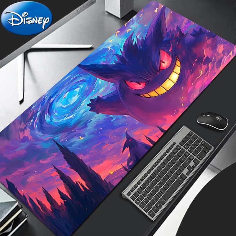 Tappetino per mouse popolare Anime Pokemon Gengar XXL, accessori da gaming, tappetino da scrivania per computer, tappetino esteso per tastiera, tappetino per mouse antiscivolo