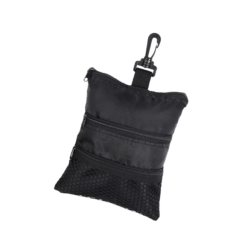M5TC Heavy Duty Golf Ball Organiser With Rotating Clip Zippered Pocket Portable Golf Ball Storage Bag Holds 12 Golf Balls