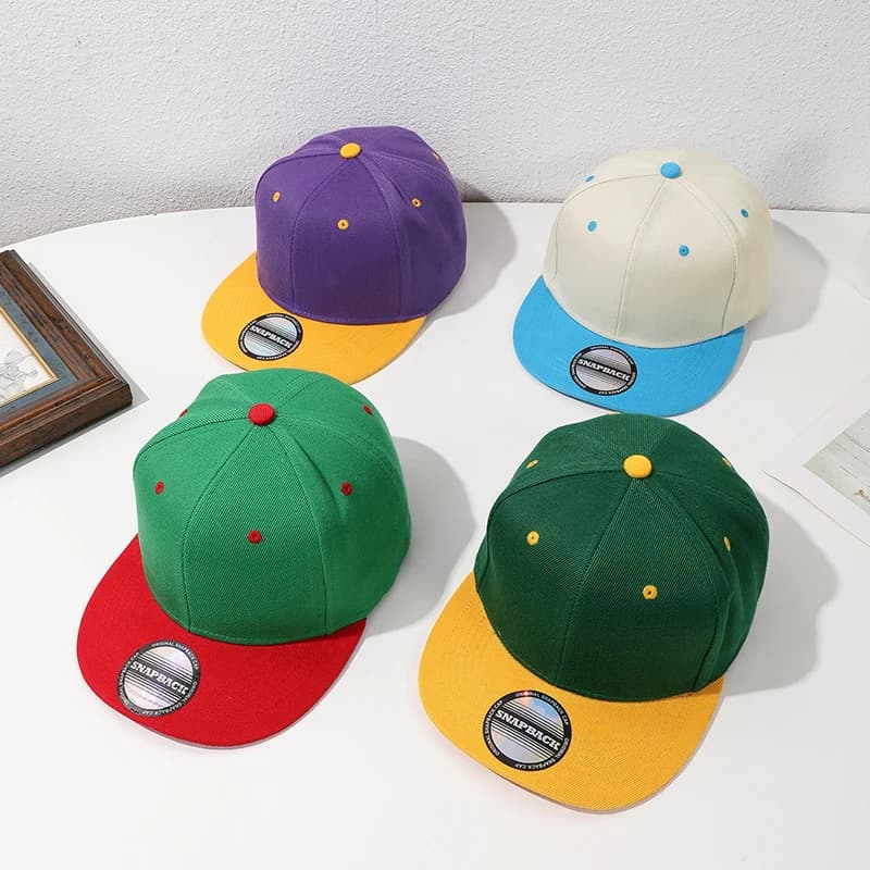 Hip-hop baseball cap with flat tense combined with cross-border explosive colors baseball cap with fashionable casual shadow in Europe and America