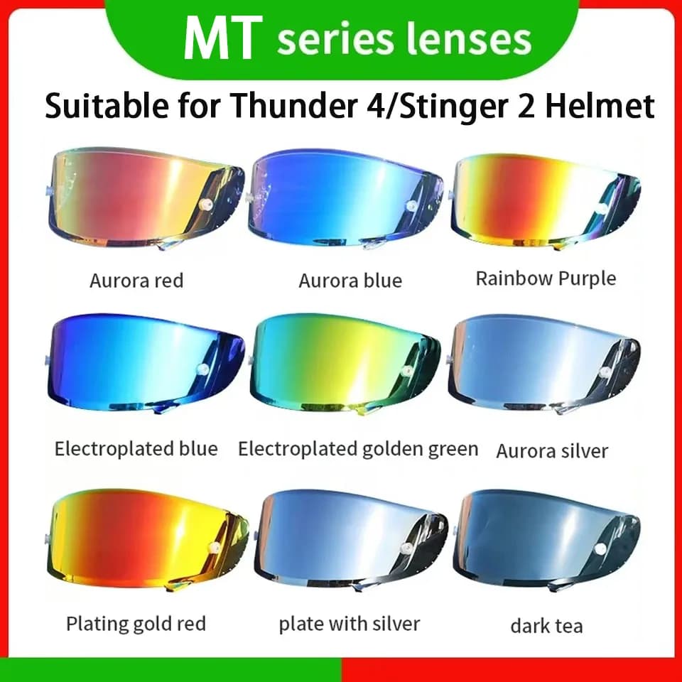 Visiera per casco originale per MT THUNDER 4 SV STINGER 2 Nero MT V-28B Casco moto Lente Parabrezza Parte Accessori