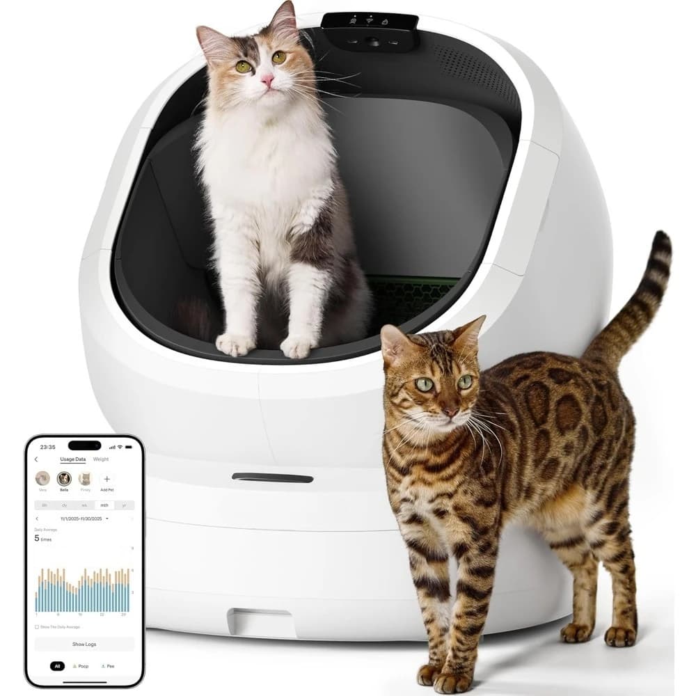 Lettiera per gatti autopulente automatica con app per l'analisi dei rifiuti Monitoraggio del riconoscimento multi-gatti Controllo degli odori aperto superiore triplo