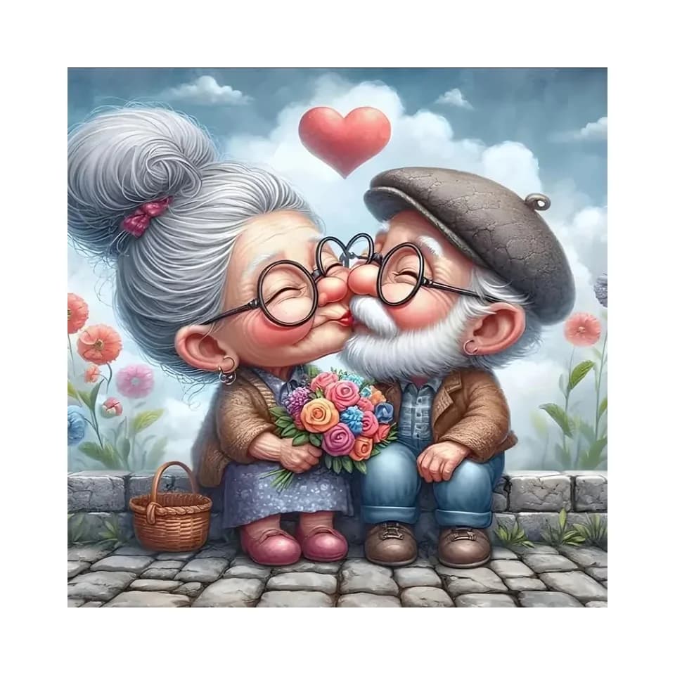 Set Pittura Diamante per Nonni Amanti, Kit Fai da Te per Adulti con Diamanti Completi, Decorazione Domestica, Senza Cornice, Artigianato Artistico