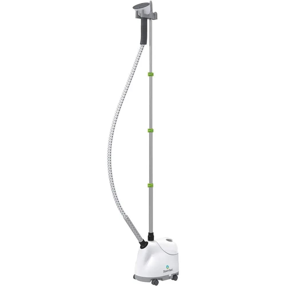 Vaporizzatore per tessuti con riscaldamento in 45 secondi, asta, spazzola, gancio per vestiti, serbatoio da 40 once, bianco