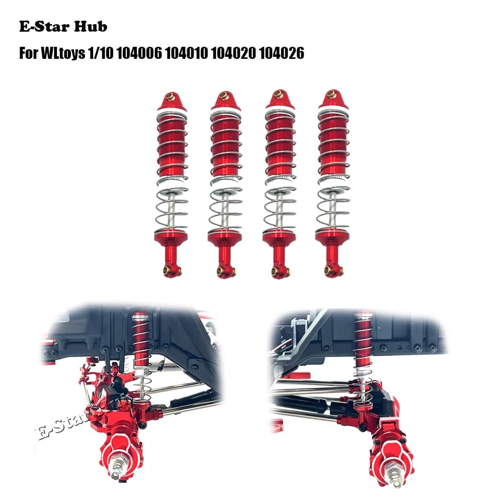 Ammortizzatore idraulico ad olio per WLtoys 104006 104010 104020 104026 Parti di aggiornamento in metallo Buggy per camion per auto cingolate modello Rc