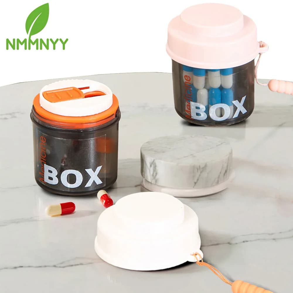 1 pcs organizer of supplements with 4 compartments dispenser of pills easy to open organizers of vitamins medicines monthly bottles of storage pills