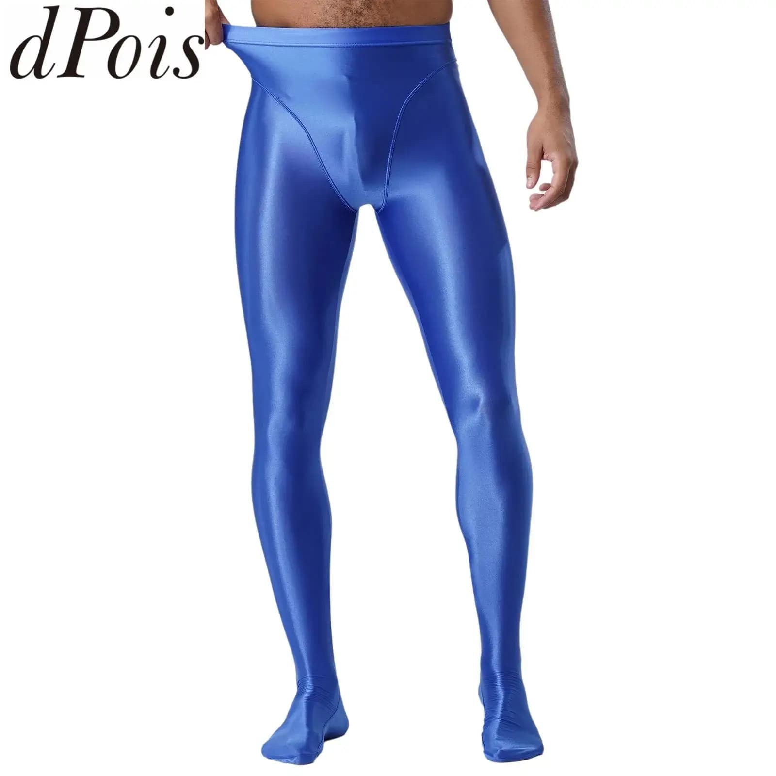 Men's glossy sports pants Leggings with bracket Polished oil High waist tights Leggings Gym workout pants Fitness pants for yoga with belly control