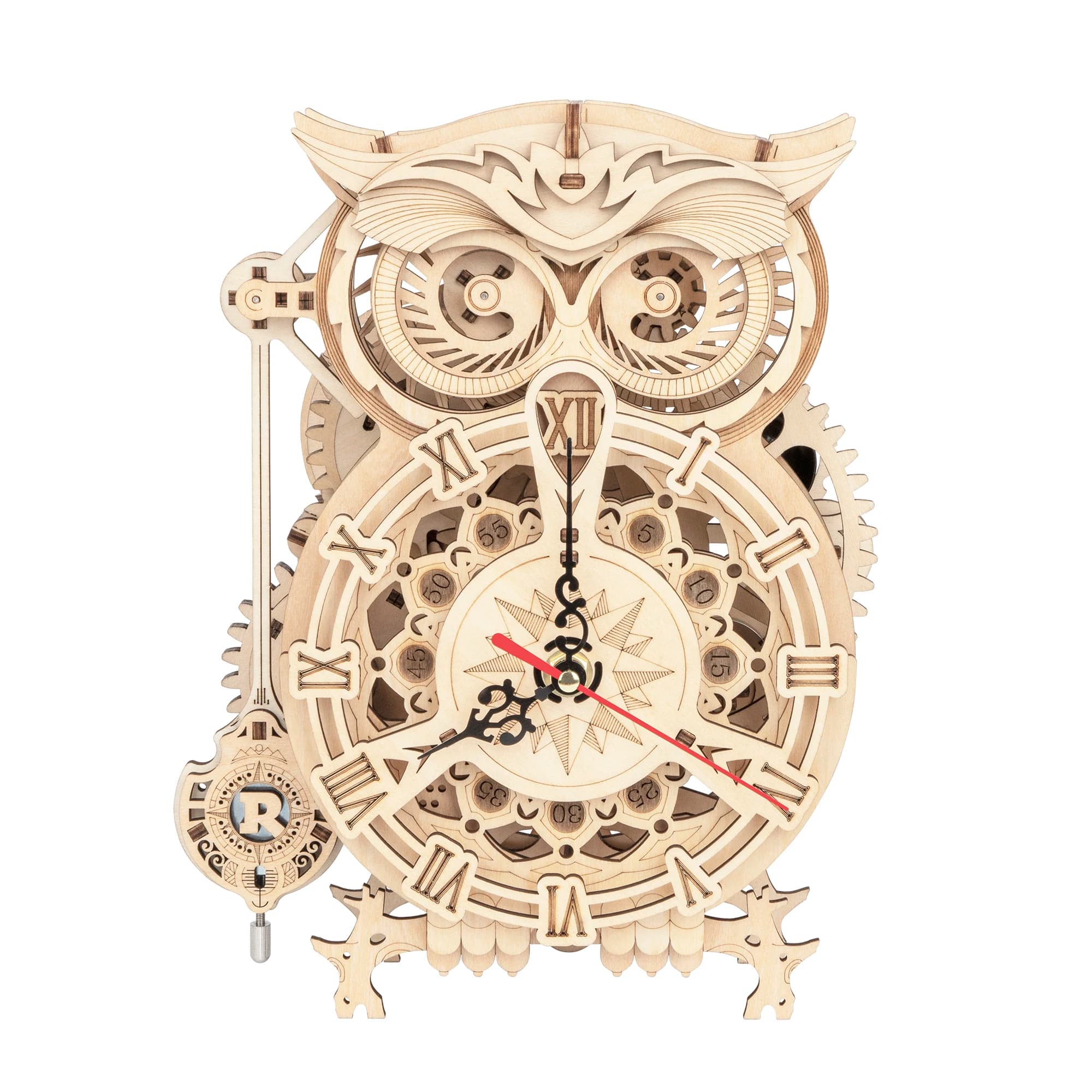 Robotime Rokr 161 pz Creativo FAI DA TE 3D Gufo Orologio Modello di Legno Building Block Kit di Montaggio Giocattolo Regalo per I Bambini di Età LK503