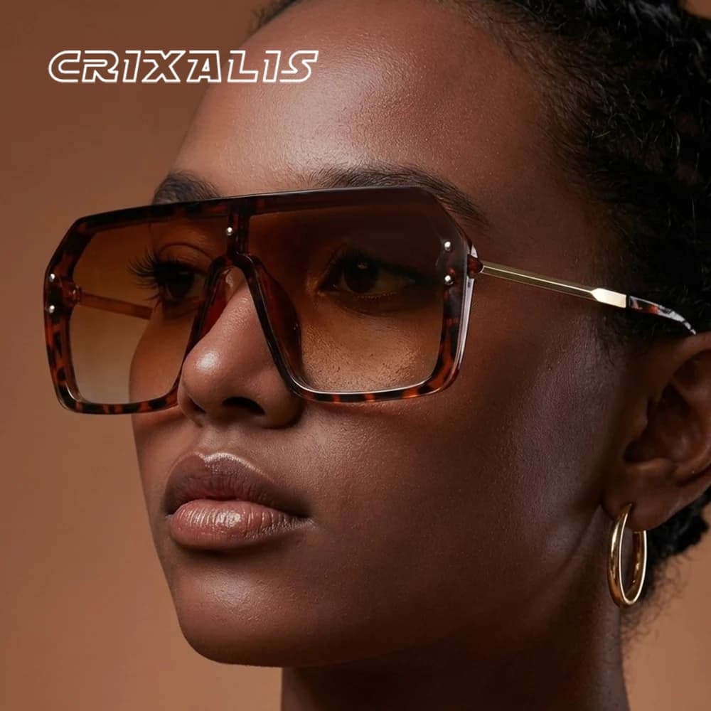 CRIXALIS Occhiali da sole moda donna uomo vintage montatura quadrata grande guida viaggi vacanza occhiali da sole all'aperto antiriflesso