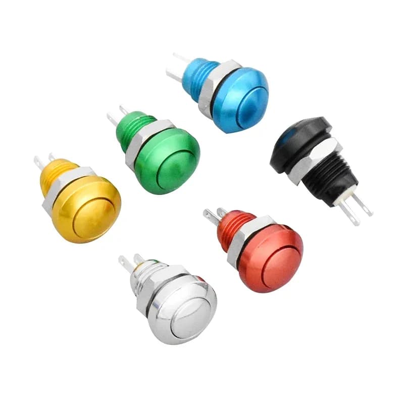 1pc 8mm momentaneo corno in metallo campanello campanello interruttore a pulsante impermeabile auto motore PC avviamento di alimentazione