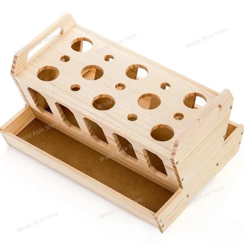 Alimentatore per conigli in legno fatto a mano Dispenser di cibo per piccoli animali rimovibile fai-da-te per porcellini d'India Criceti Ciotole per gabbie per animali domestici