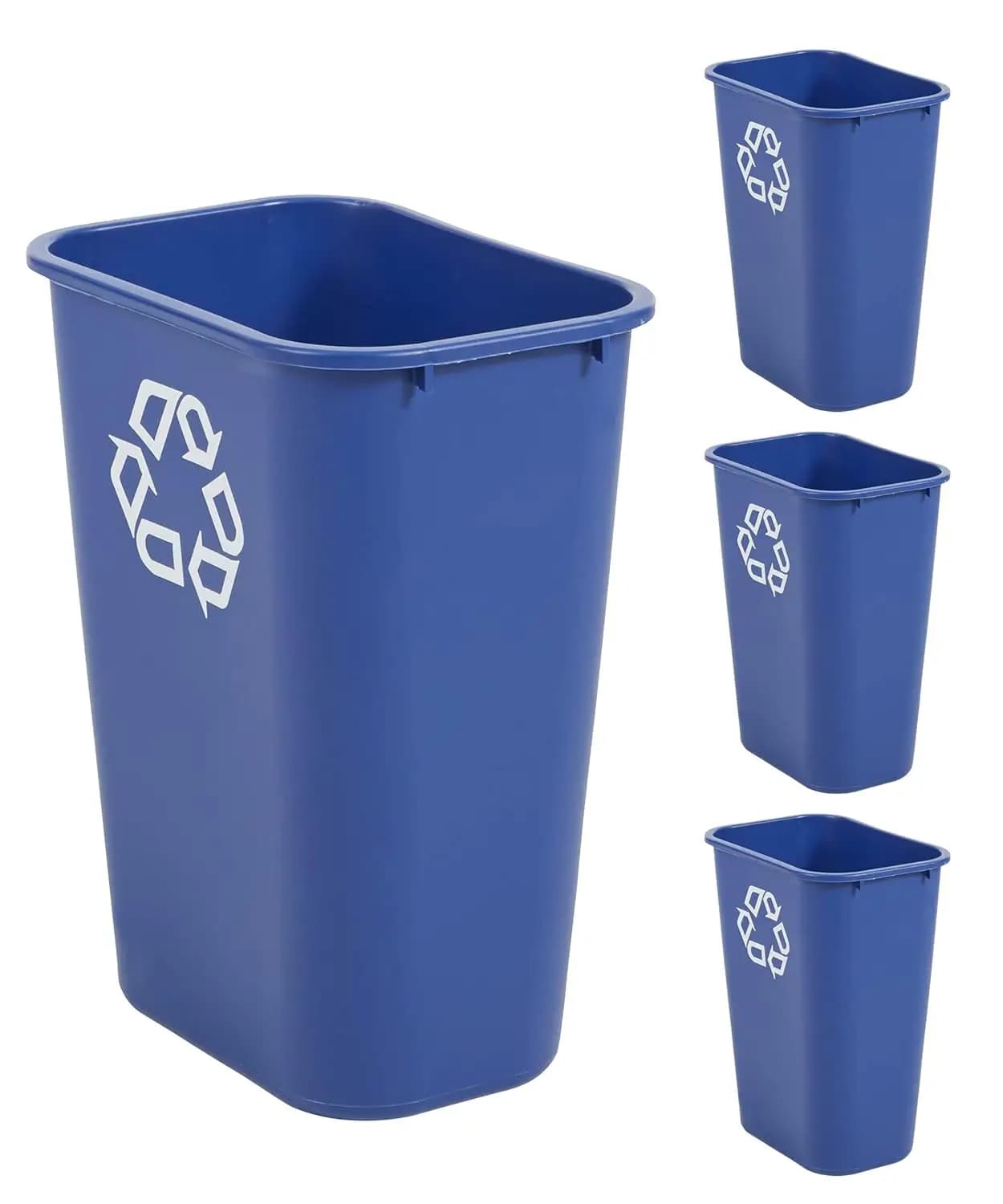 Cestino per la raccolta differenziata da scrivania grande 41 Qt/10.25 GAL, per casa/ufficio/sotto la scrivania, blu (FG295773BLUE), Pk4