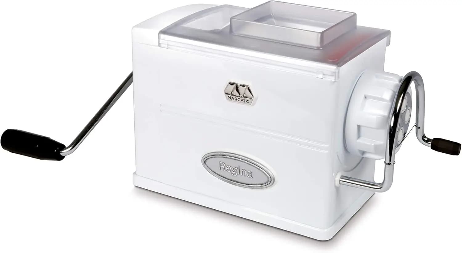 Made in Italy Regina Extruder Pasta Machine, White. Makes bucatini, fusilli, maccheroni, maccheroncini, rigatoni.