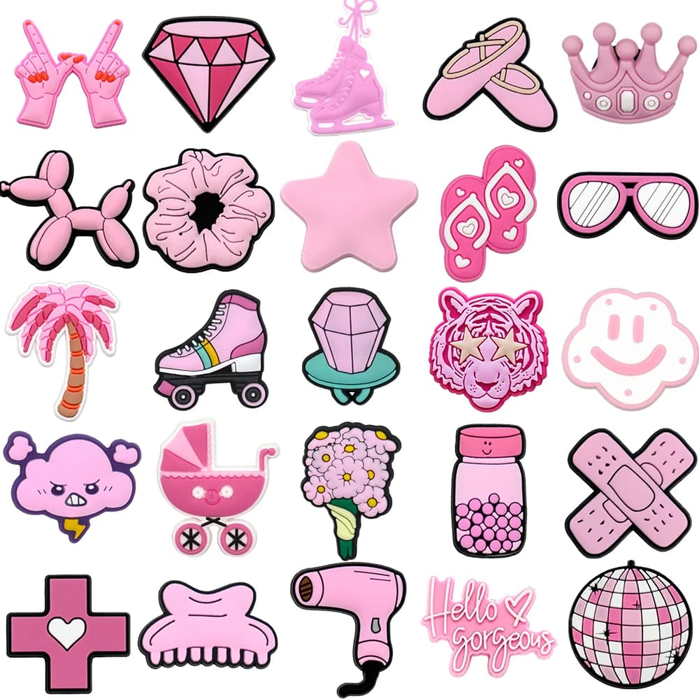 1 pz moda donna ciondoli per scarpe tigre rosa diamante pattini a rotelle accessori per scarpe spille per zoccoli fibbia decorazione scarpa sandalo rosa