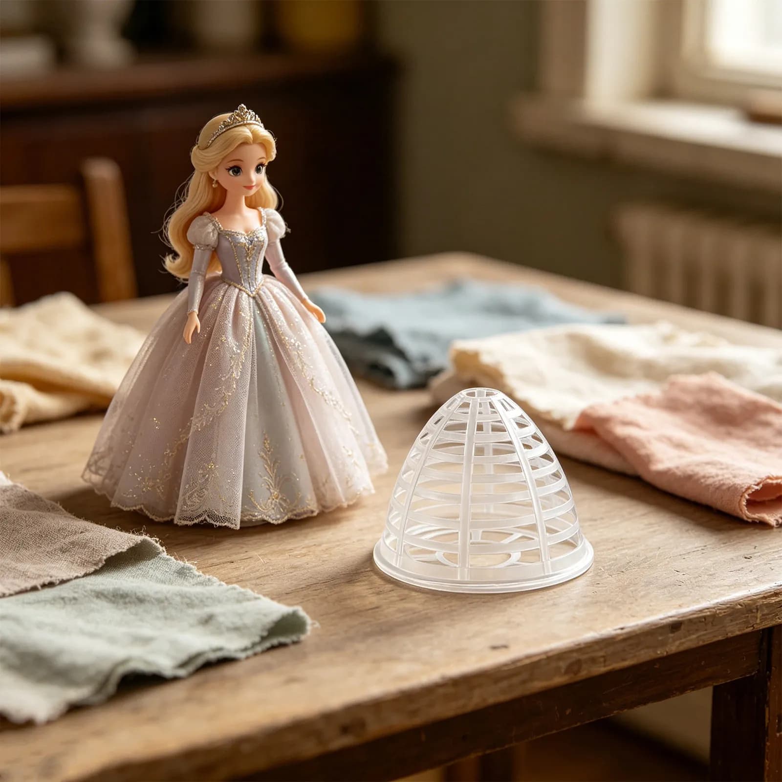 10Pcs Miniature Dress Form Insert Wedding Dress Petticoat Underskirt Plastic Dome Support Frame Ball Gown Silhouette Hoop Skirt