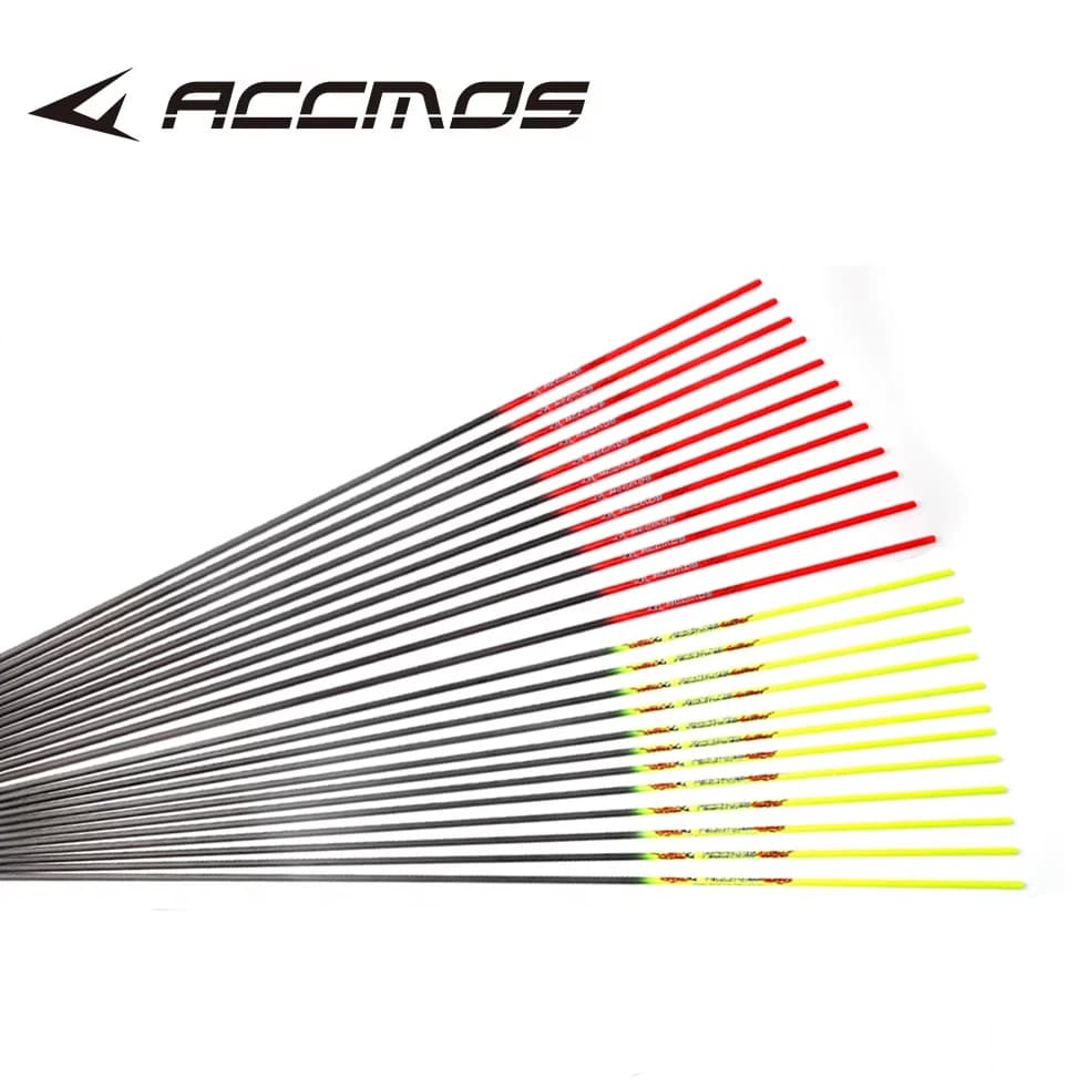 6/12pcs 33in ID6.2mm Pure Carbon Arrow Shafts Yellow/Orange Spine 300-800 for DIY Archery Hunting Shooting Accessories
