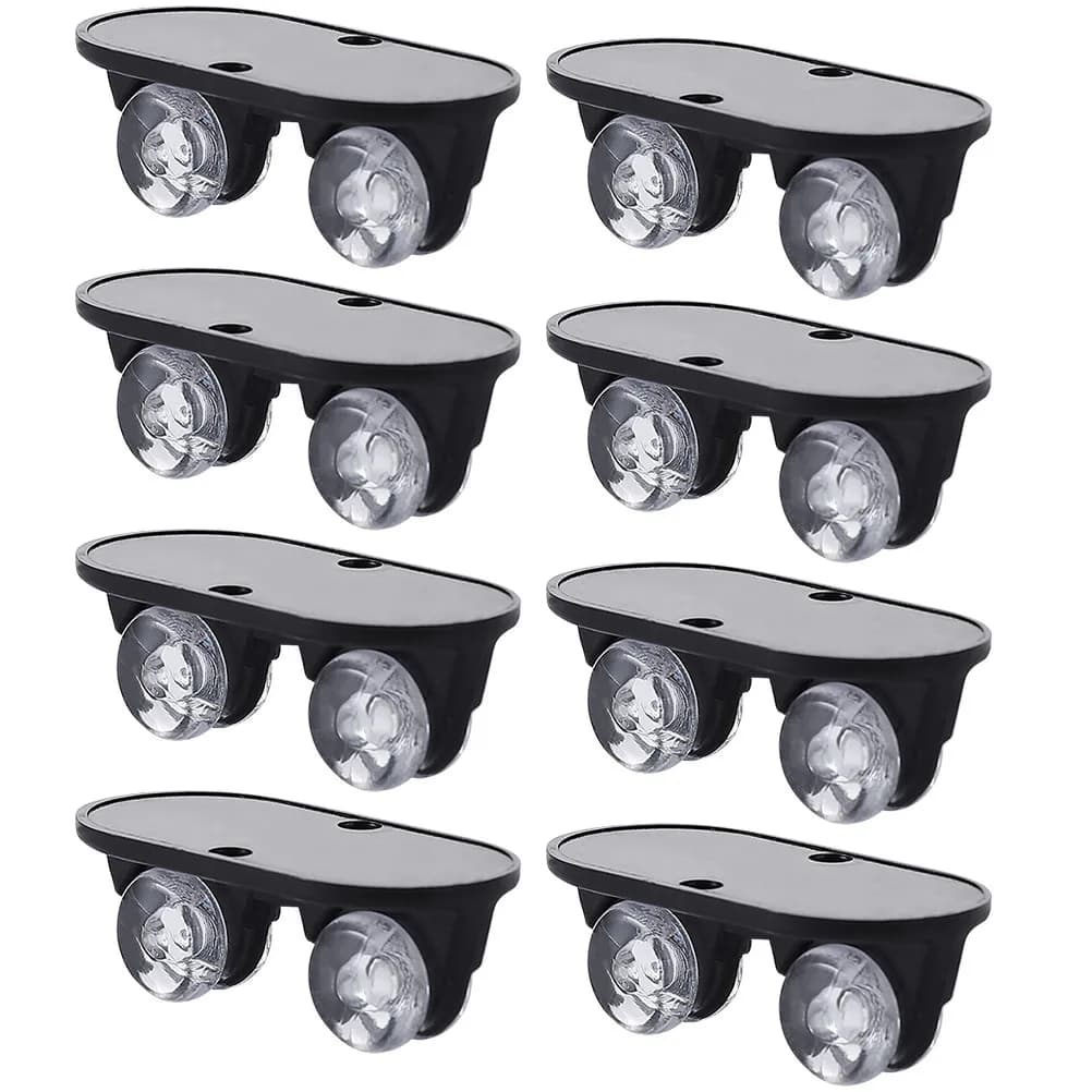 8Pcs Self-Adhesive Storage Box Rollers High-Quality -Way Wheel for Plastic Cases Trash Can Easy Installation